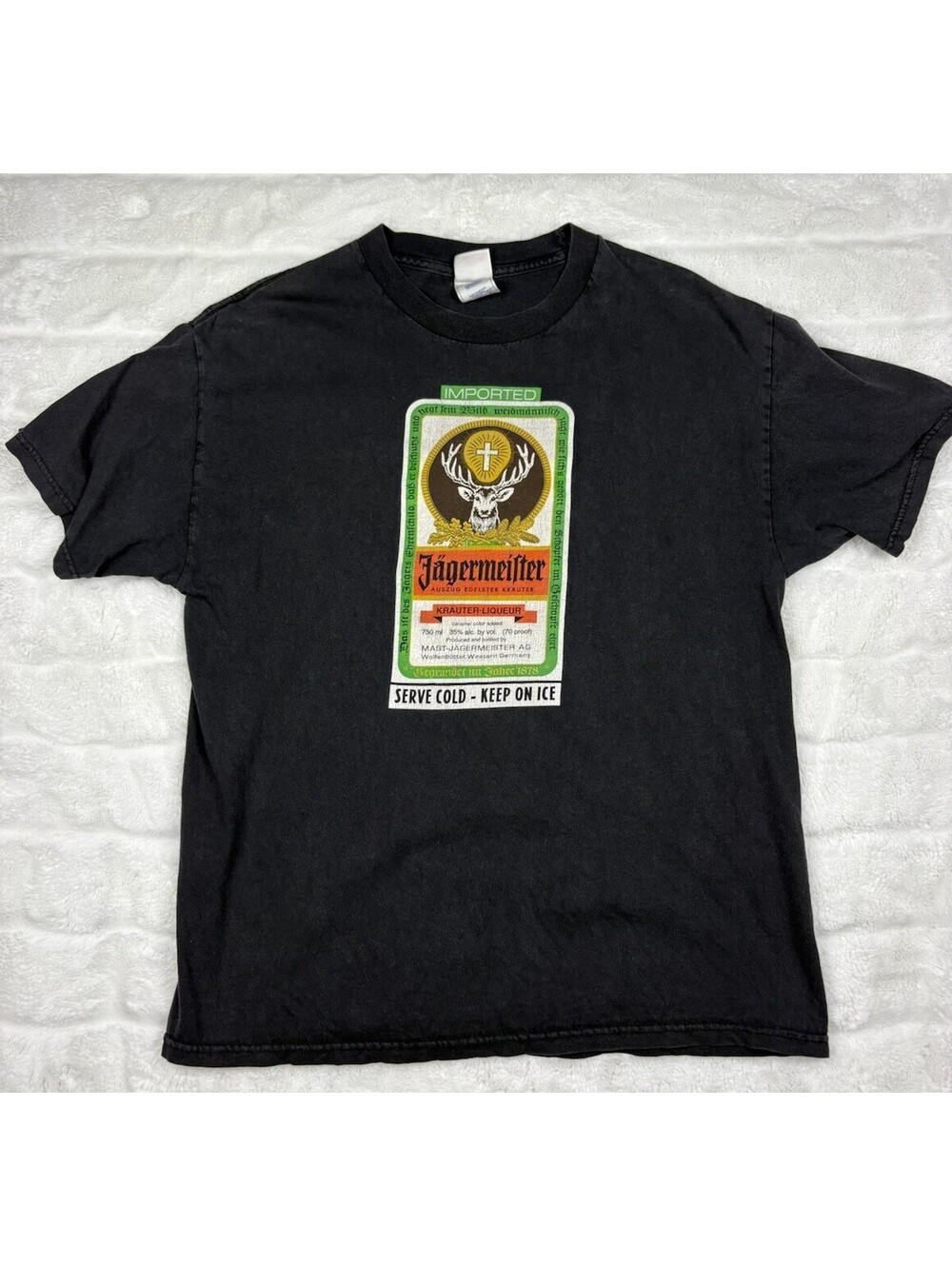 Vintage Y2K Hinder Jagermeister Label Band Tee Size L Black
